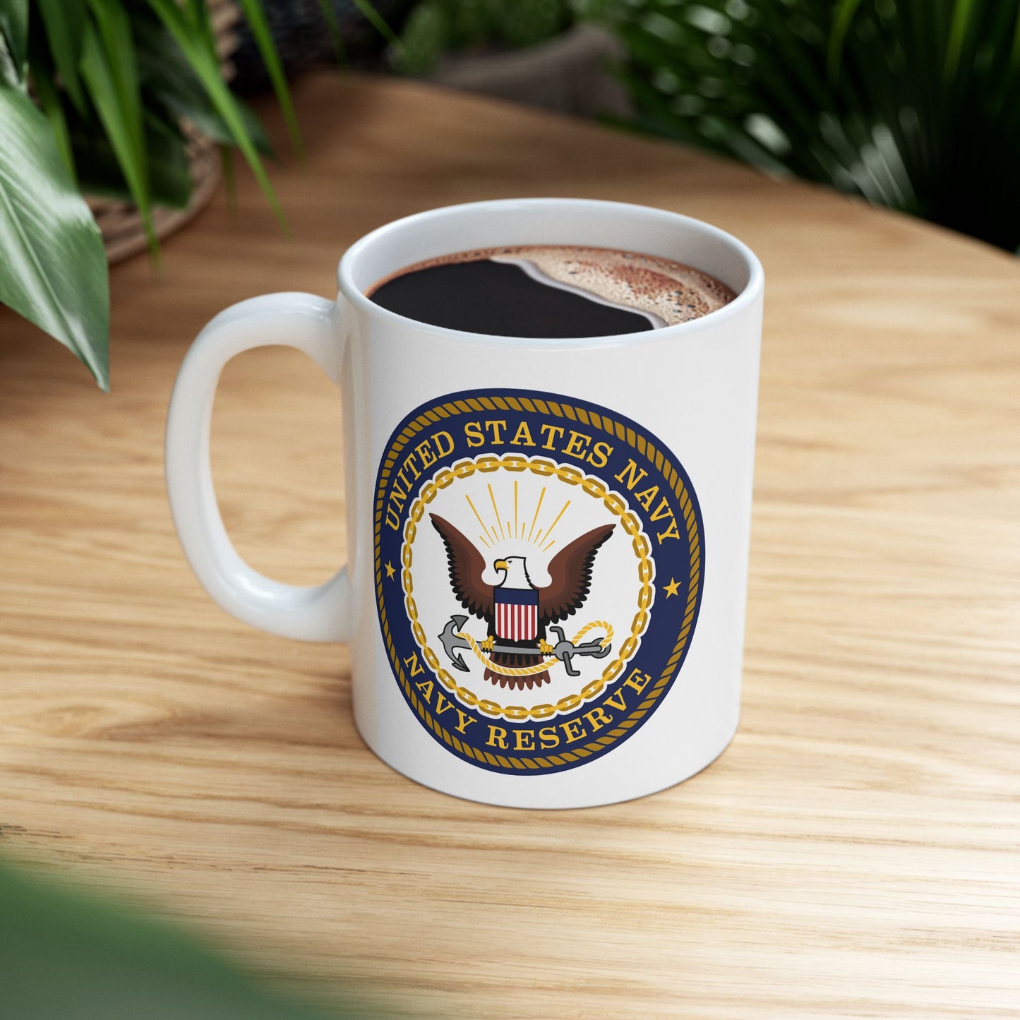 United States Navy Reserve Seal - Double Sided White Ceramic Coffee Mug 11oz by TheGlassyLass.com