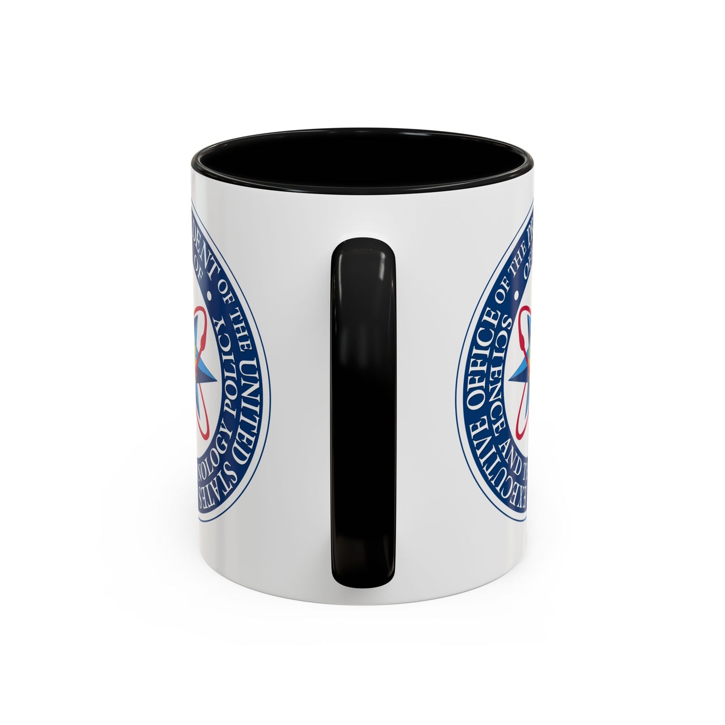 Executive Office of the President of the United States Science and Technology Policy Coffee Mug - Double Sided Print, Black Accent White Ceramic, 11oz by TheGlassyLass.com