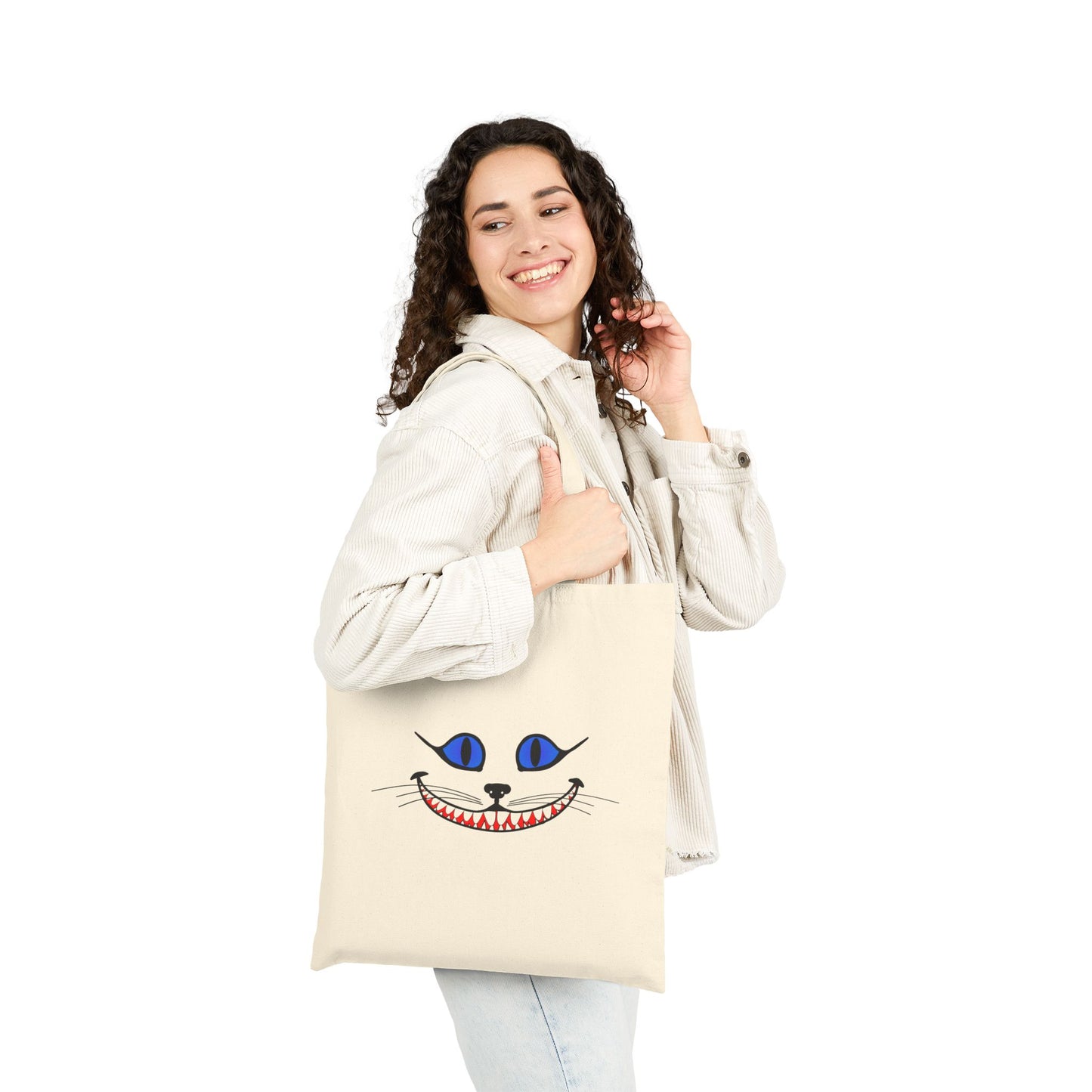 Cheshire Cat Smile Logo Tote Bag - Heavyweight 100% Cotton Canvas by TheGlassyLass.com