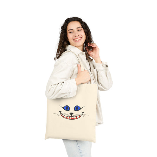 Cheshire Cat Smile Logo Tote Bag - Heavyweight 100% Cotton Canvas by TheGlassyLass.com