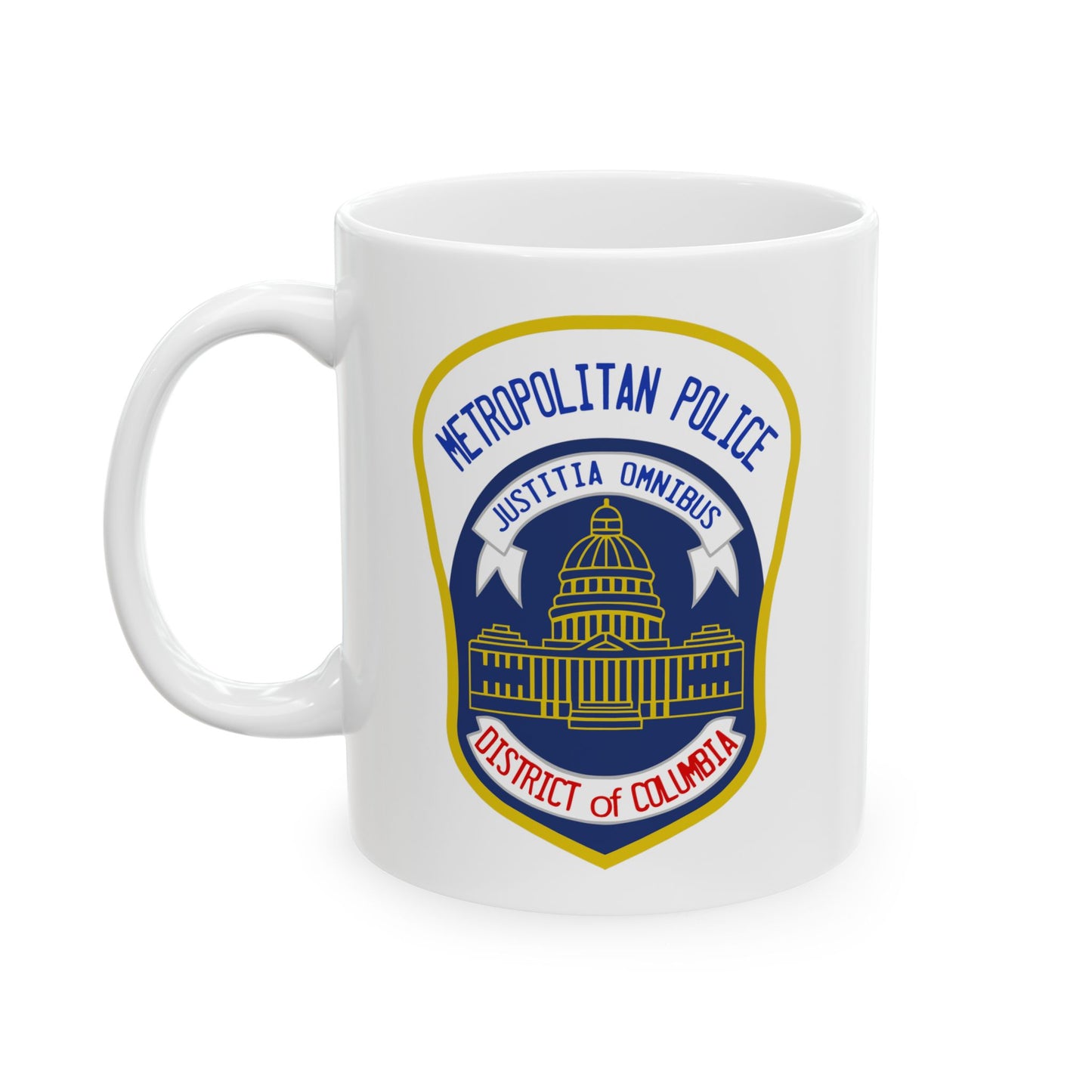 District of Columbia Metropolitan Police Seal Coffee Mug - Double Sided Print, White Ceramic, 11oz by TheGlassyLass.com