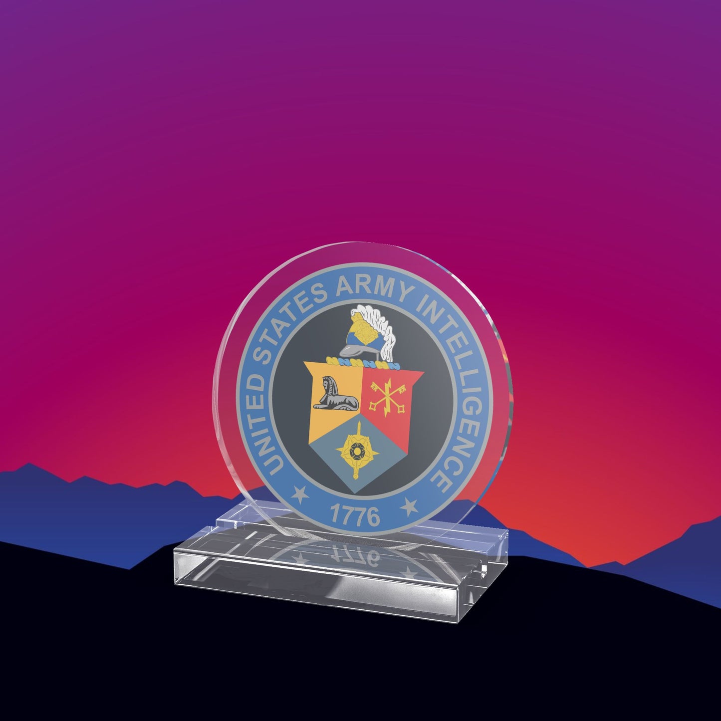 United States Army Intelligence Acrylic Standee by TheGlassyLass.com