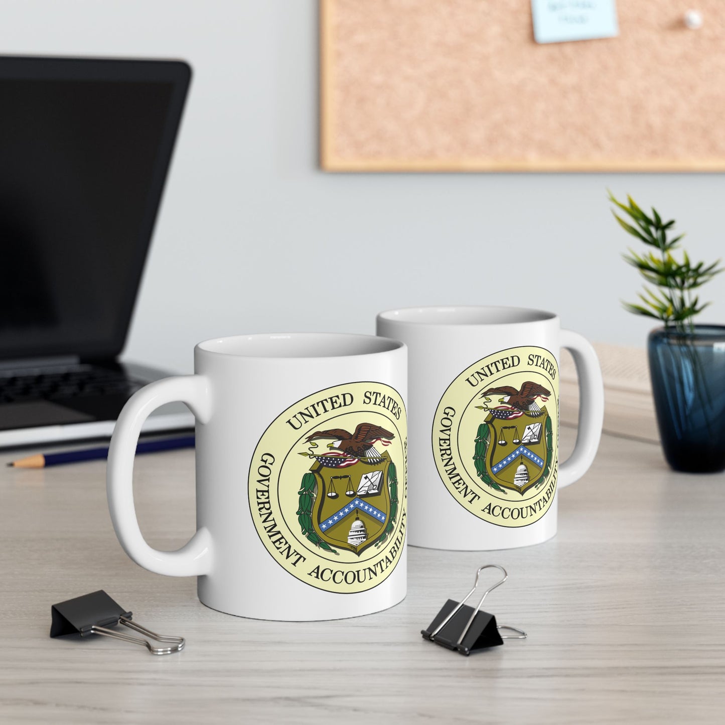 United States Government Accountability Seal Coffee Mug - Double Sided Print, White Ceramic, 11oz by TheGlassyLass.com