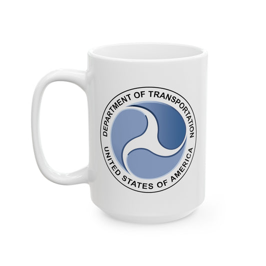 Department of Transportation Coffee Mug - Double Sided White Ceramic 15oz by TheGlassyLass.com