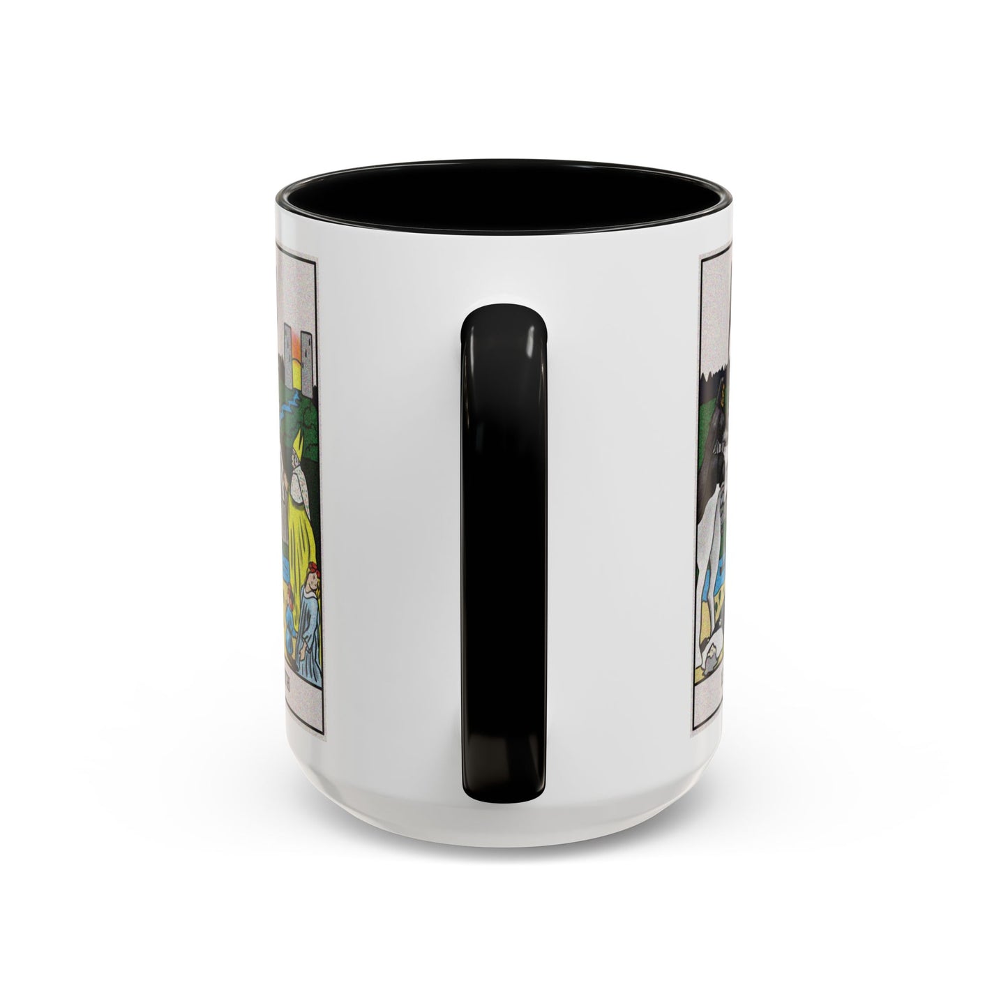 Death Tarot Card Coffee Mug - Double Sided Black Accent White Ceramic 15oz by TheGlassyLass.com