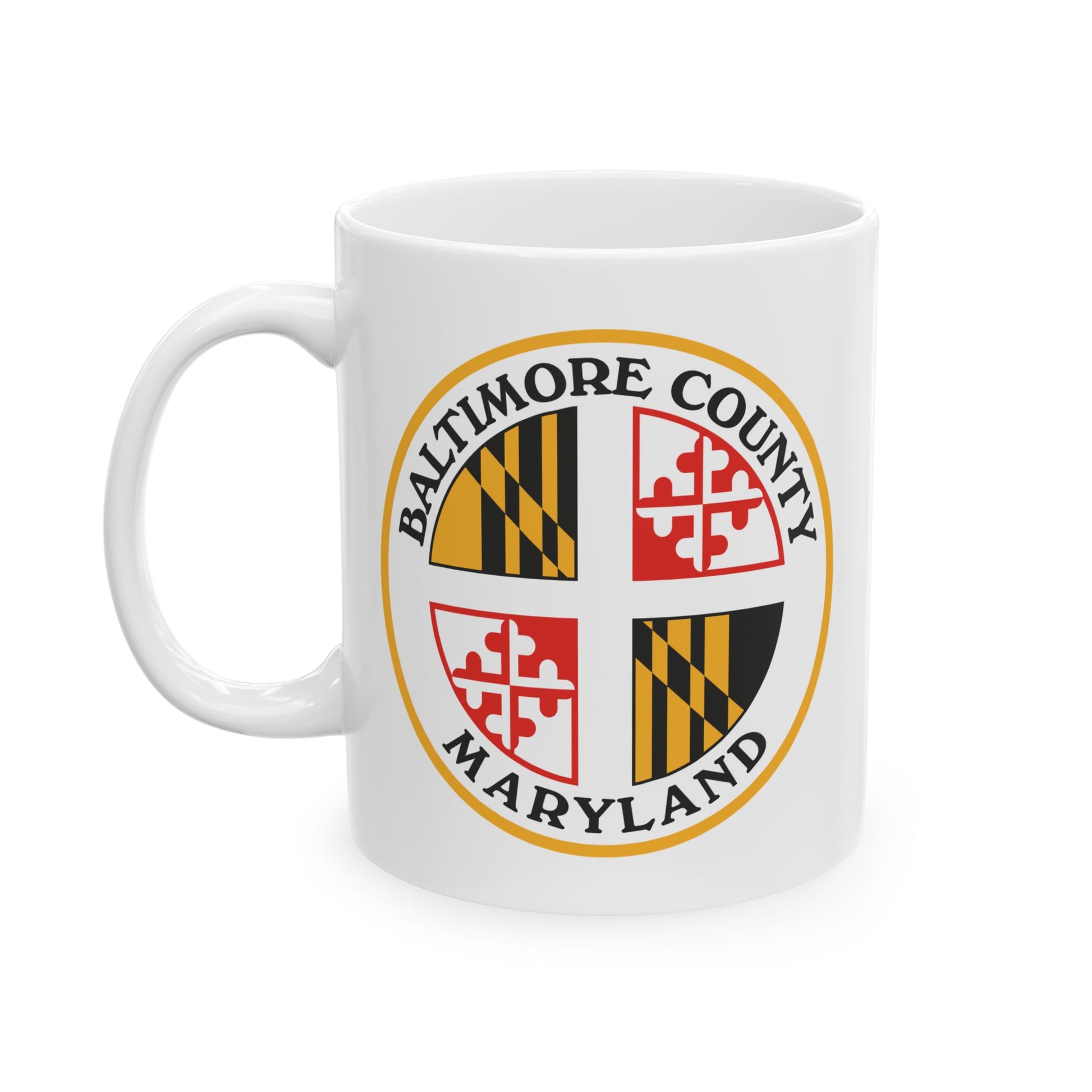 Baltimore County Coffee Mug - Double Sided Print, White Ceramic, 11oz by TheGlassyLass.com