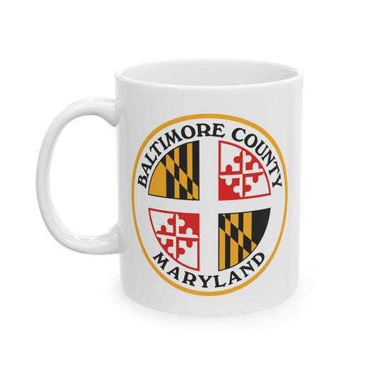Baltimore County Coffee Mug - Double Sided Print, White Ceramic, 11oz by TheGlassyLass.com
