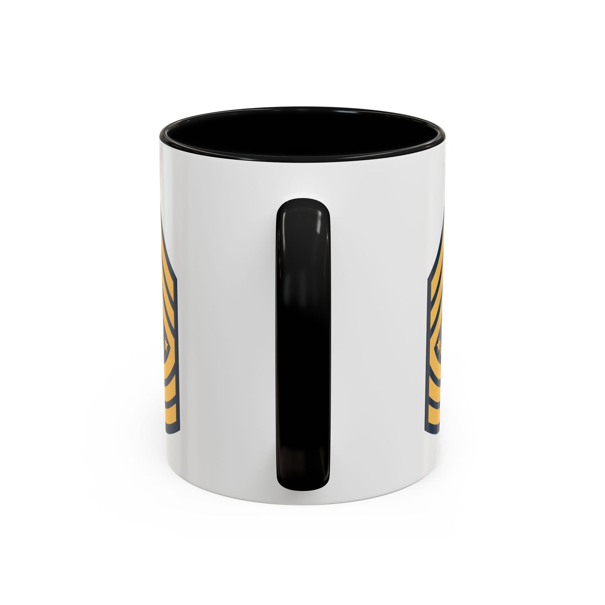 Sergeant Major of the Army (E-9S) Stripes Coffee Mug - Double Sided Print, Black Accent White Ceramic, 11oz by TheGlassyLass.com