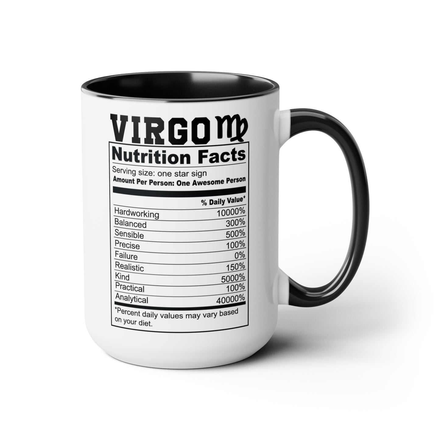 Virgo Tarot Card Coffee Mug - Double Sided Black Accent Ceramic 15oz by TheGlassyLass.com
