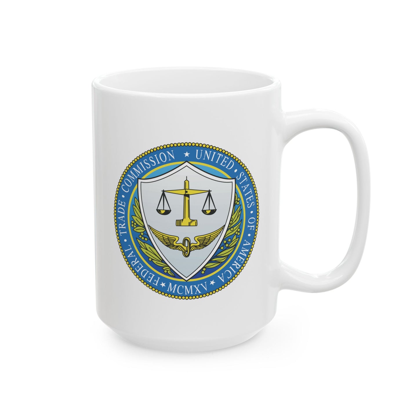 Federal Trade Commission Coffee Mug - Double Sided Print, White Ceramic, 15oz by TheGlassyLass.com