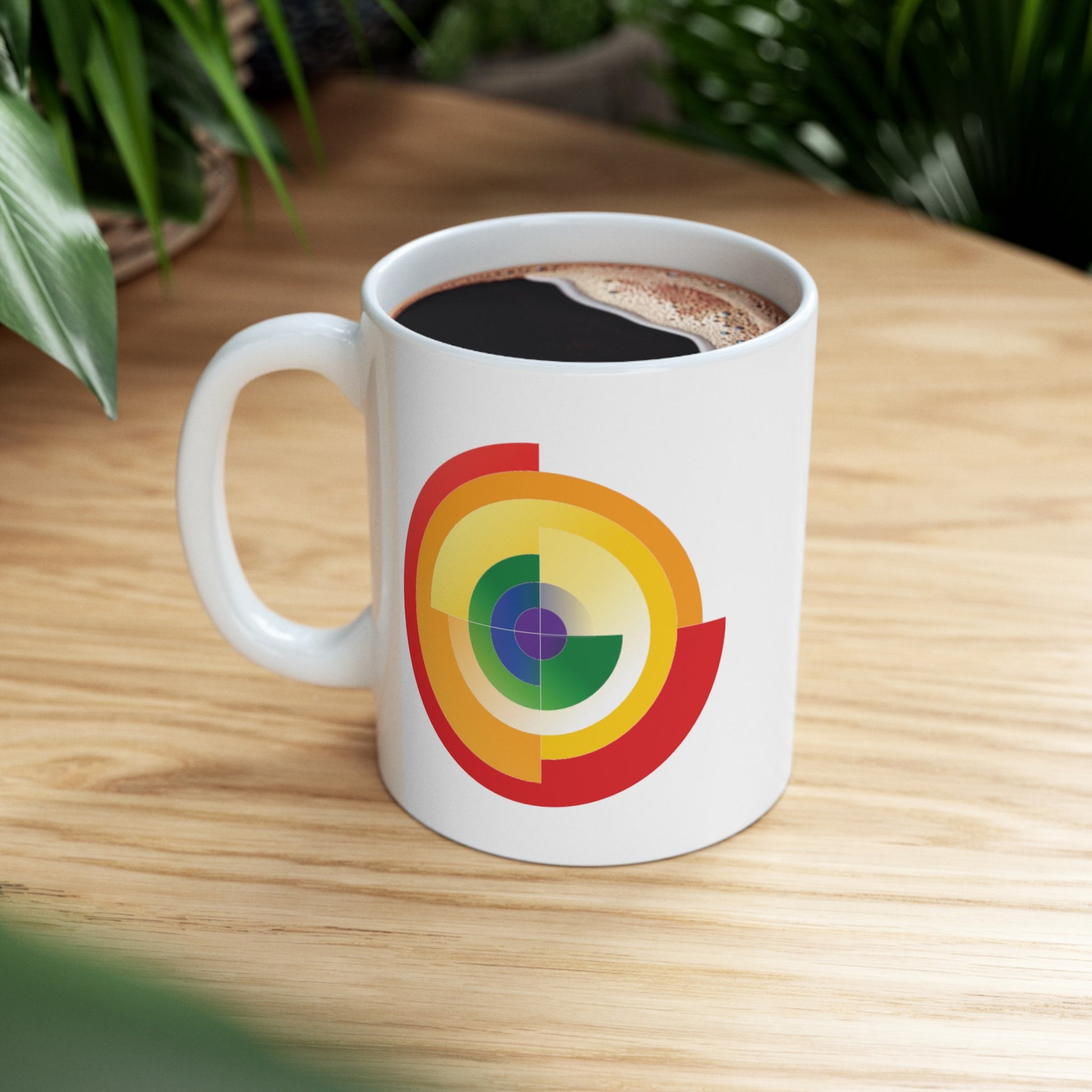 Rainbow Pride Flag Coffee Mug - Double Sided White Ceramic 11oz by TheGlassyLass.com