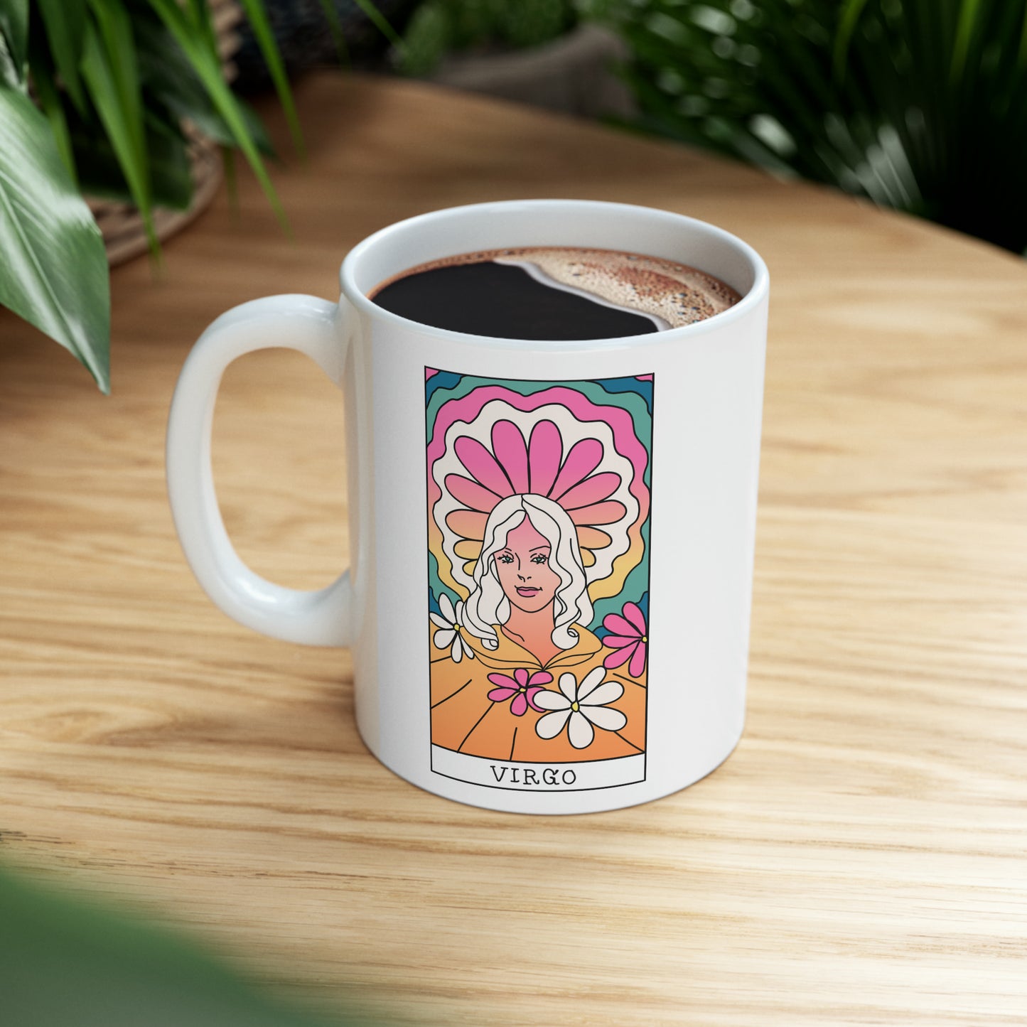 Virgo Tarot Card Coffee Mug - Double Sided 11oz White Ceramic by TheGlassyLass.com