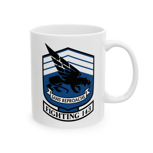 US Navy VFA 143 Strike Fighter Squadron Seal Coffee Mug - Double Sided Print, White Ceramic, 11oz by TheGlassyLass.com