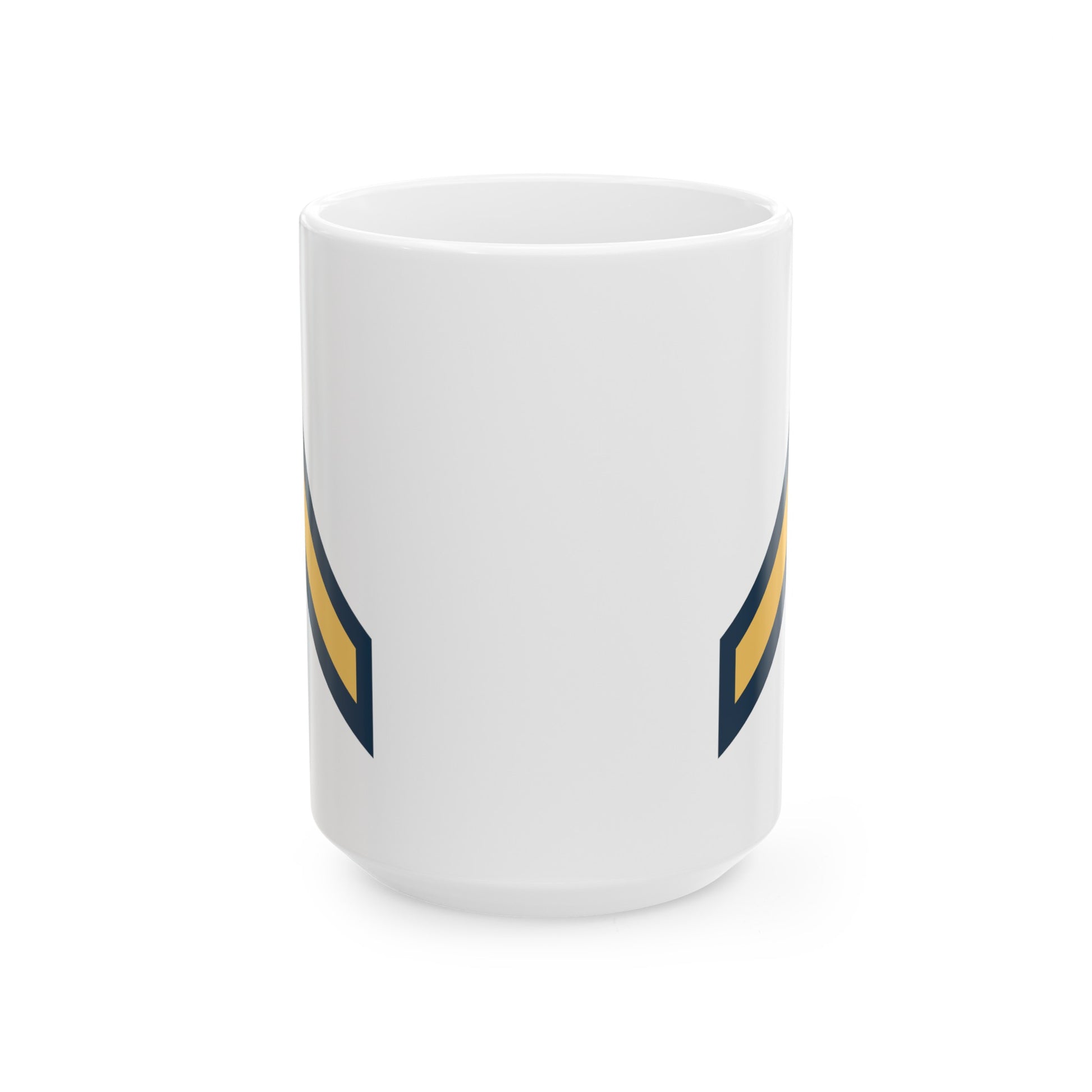 US Army Private (OR-2) Chevron - Double Sided White Ceramic Coffee Mug 15oz by TheGlassyLass.com