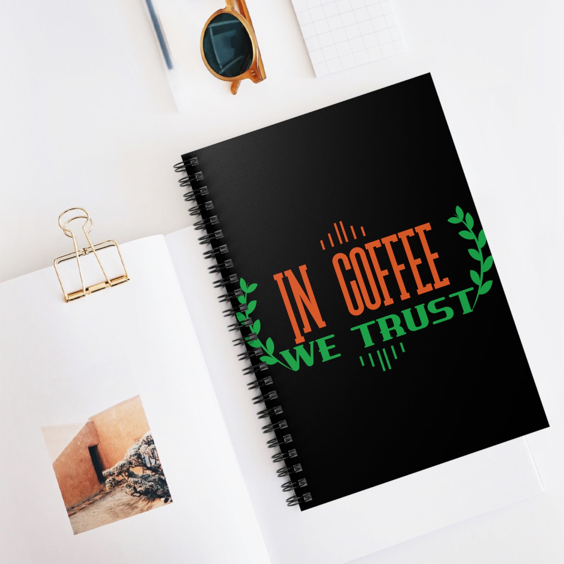 In Coffee We Trust: Spiral Notebook - Log Books - Journals - Diaries - and More Custom Printed by TheGlassyLass