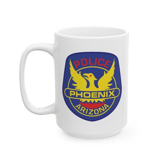 Phoenix Police Coffee Mug - Double Sided White Ceramic 15oz by TheGlassyLass.com