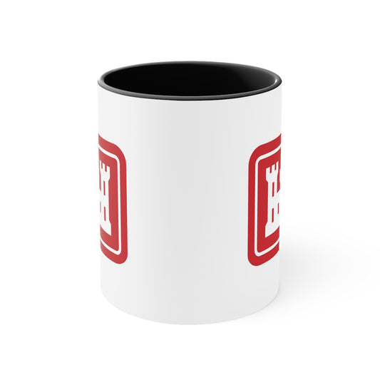 US Army Corps of Engineers Coffee Mug - Double Sided Black Accent Ceramic 11oz - by TheGlassyLass