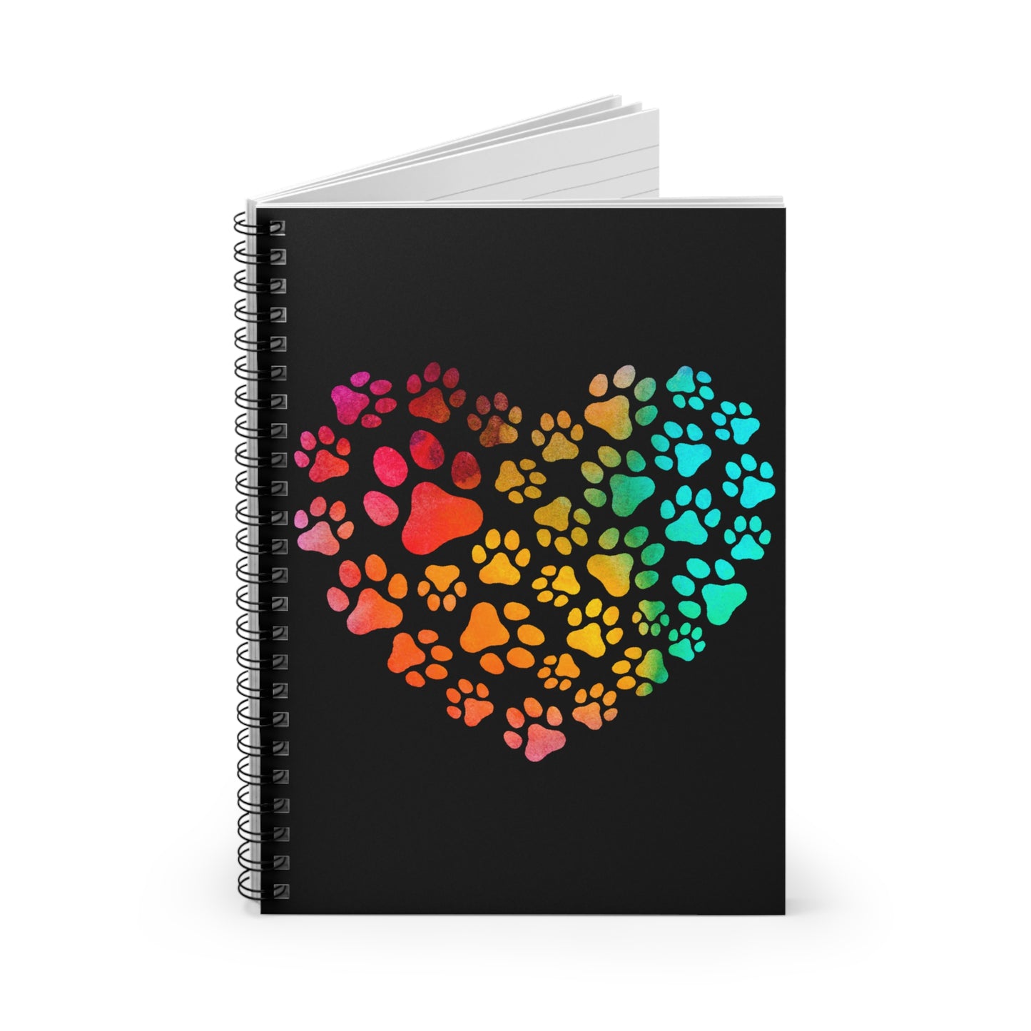 Rainbow Paw Heart: Spiral Notebook - Log Books - Journals - Diaries - and More Custom Printed by TheGlassyLass