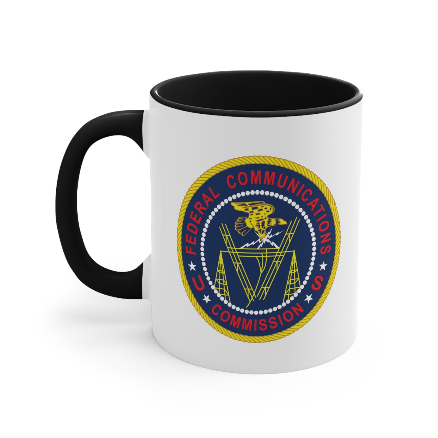 FCC Logo Coffee Mug - Double Sided Black Accent 11oz by TheGlassyLass.com