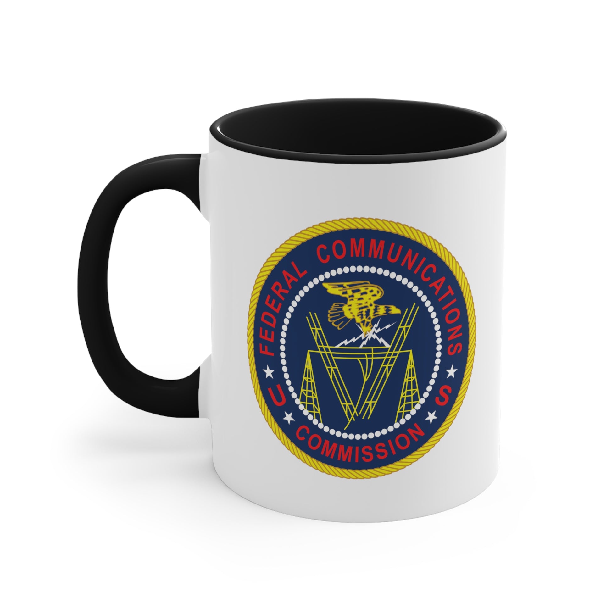 FCC Logo Coffee Mug - Double Sided Black Accent 11oz by TheGlassyLass.com