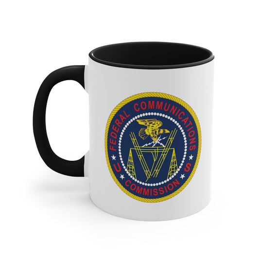 FCC Logo Coffee Mug - Double Sided Black Accent 11oz by TheGlassyLass.com