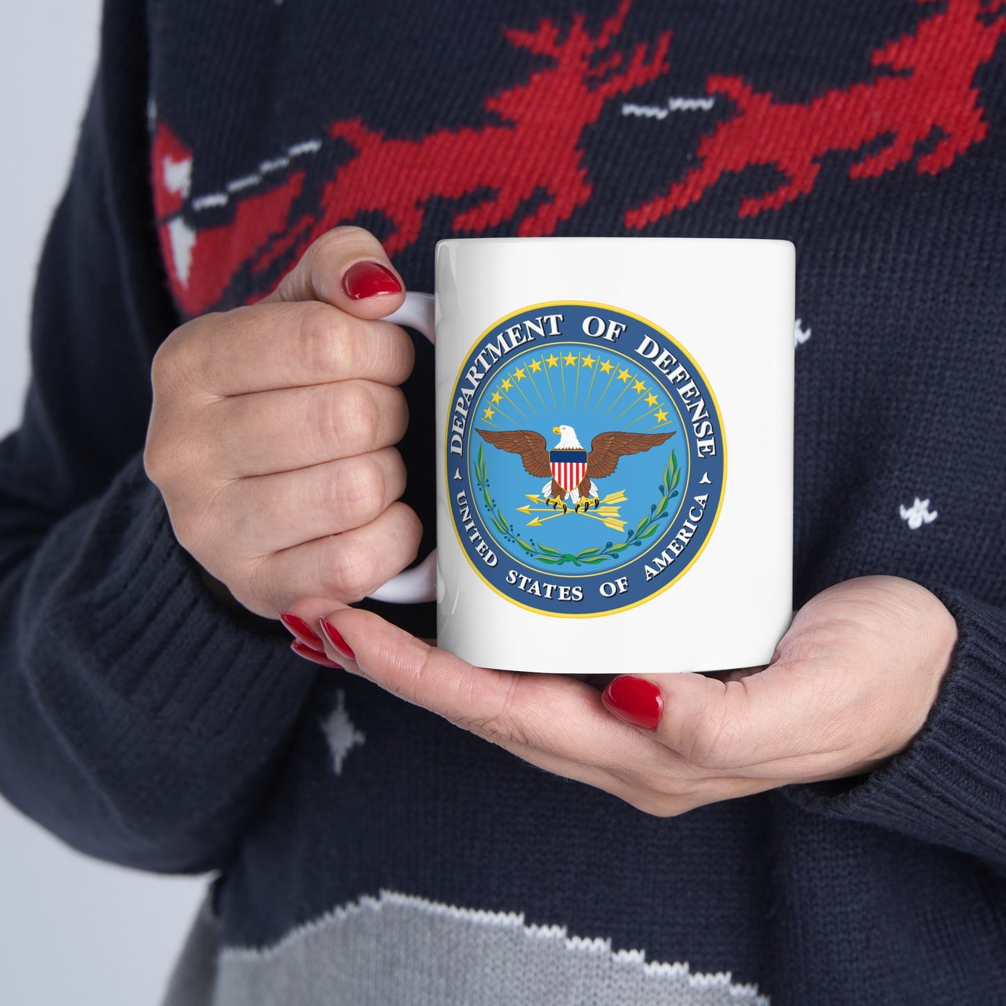 Department of Defense Coffee Mug - Double Sided White Ceramic 11oz by TheGlassyLass