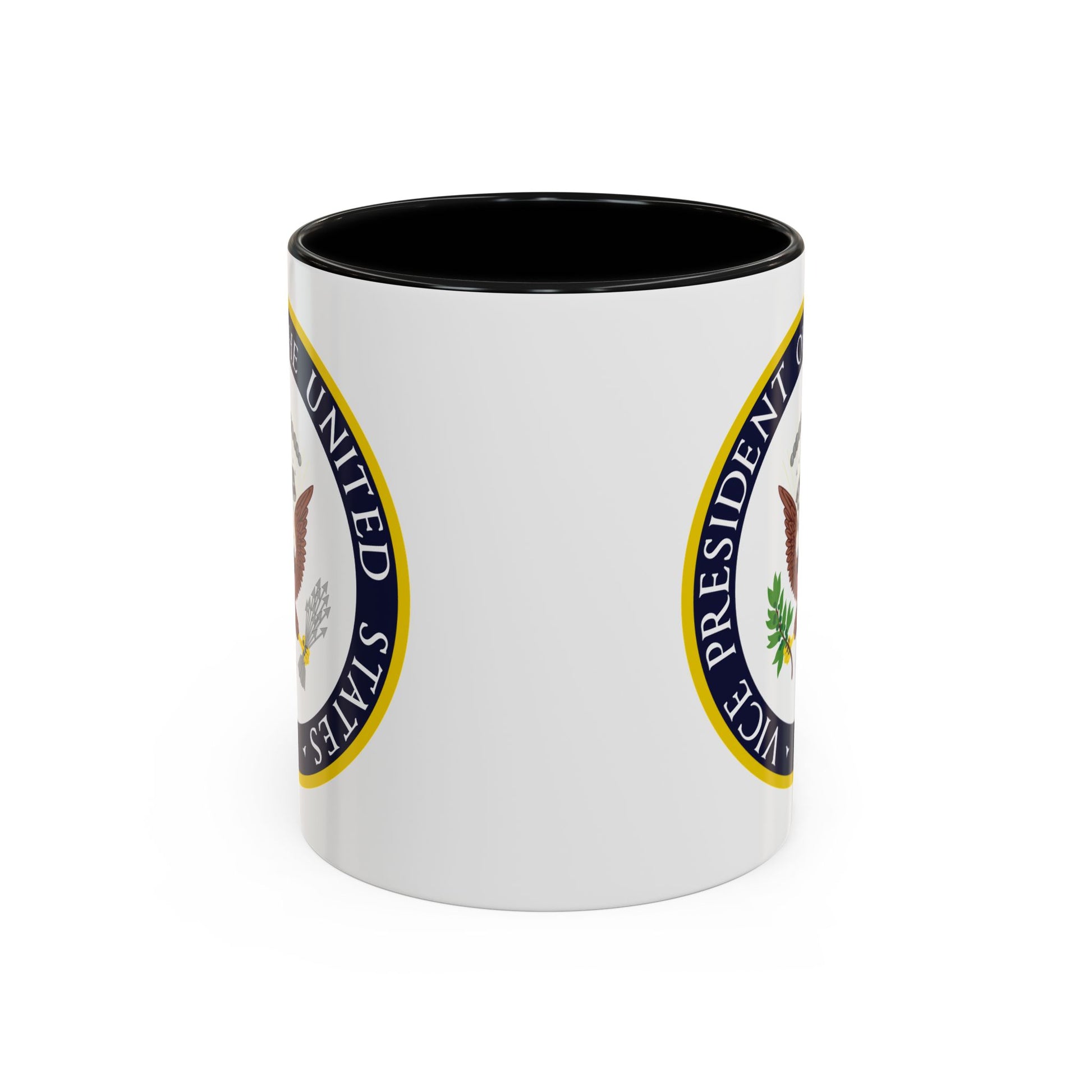 Vice President of the United States Seal Coffee Mug - Double Sided Print, Black Accent White Ceramic, 11oz by TheGlassyLass.com