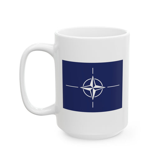 NATO Coffee Mug - Double Sided White Ceramic 15oz by TheGlassyLass.com