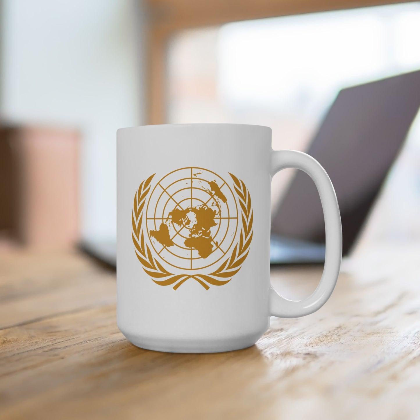 United Nations Seal Coffee Mug - Double Sided White Ceramic 15oz by TheGlassyLass
