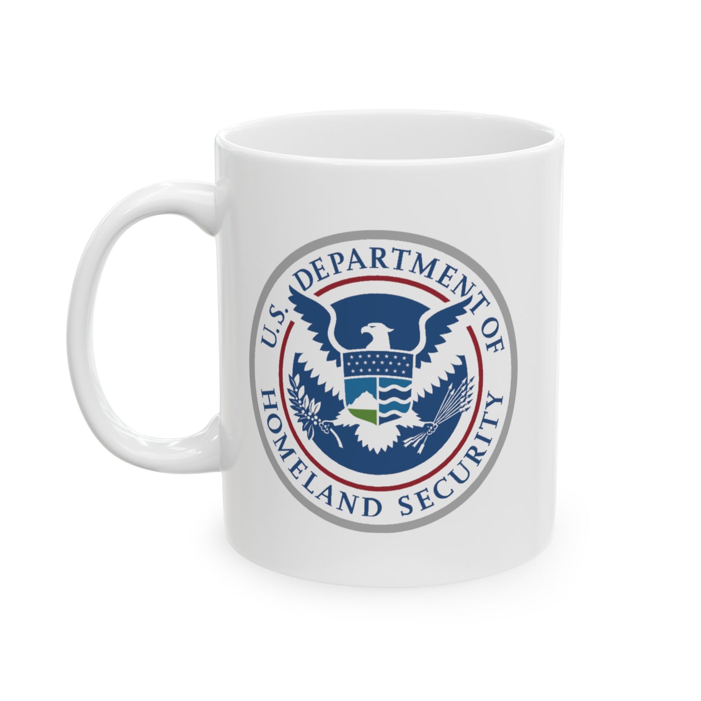 Homeland Security Coffee Mug - Double Sided White Ceramic 11oz by TheGlassyLass.com