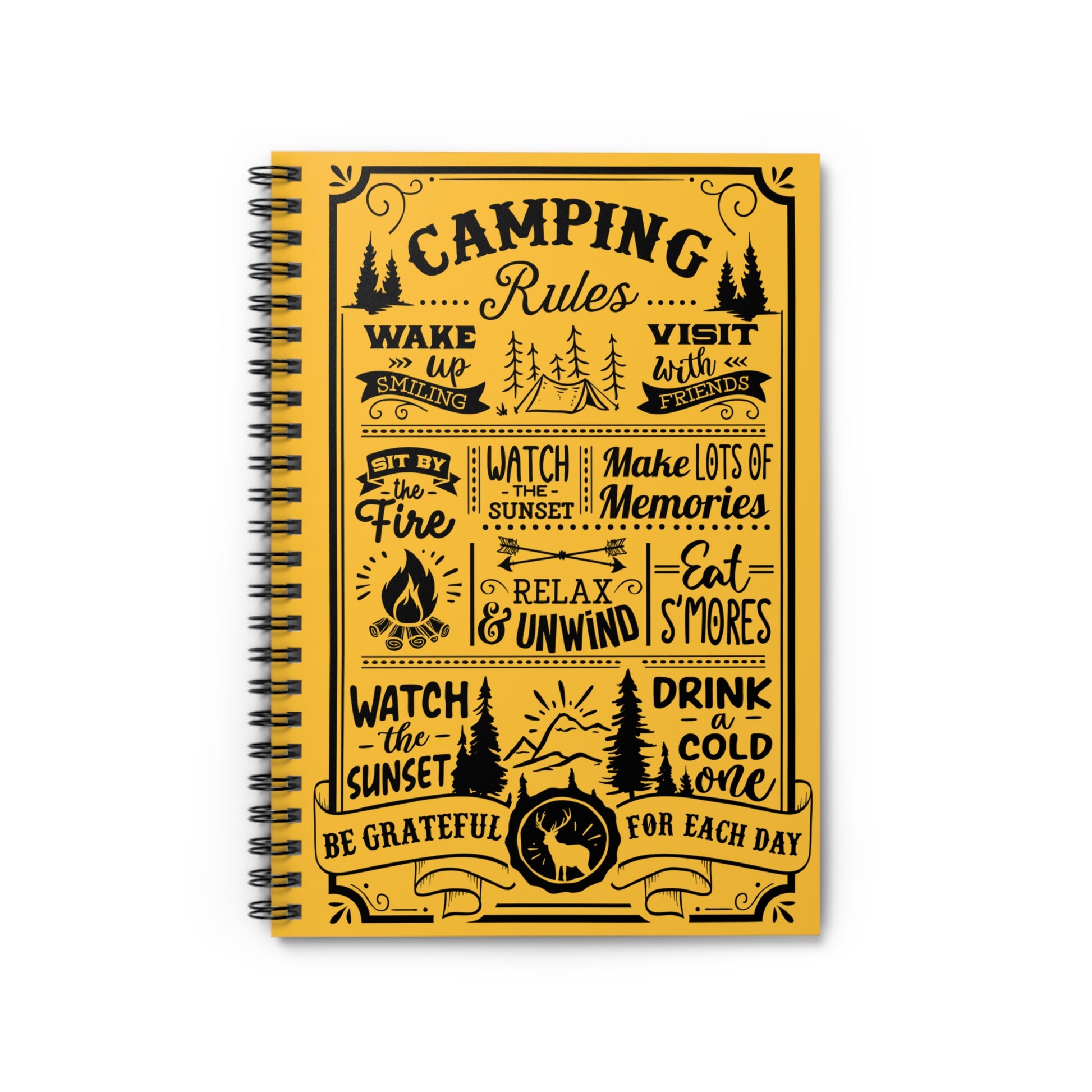 Camping Rules: Spiral Notebook - Log Books - Journals - Diaries - and More Custom Printed by TheGlassyLass.com