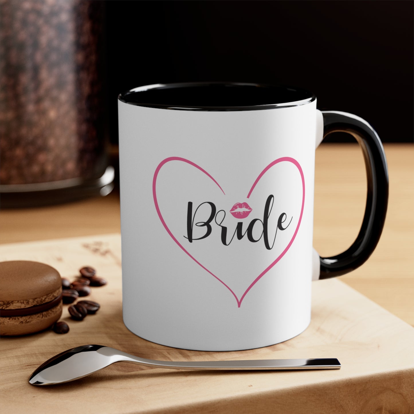 Bride Coffee Mug - Double Sided Black Accent Ceramic 11oz by TheGlassyLass.com