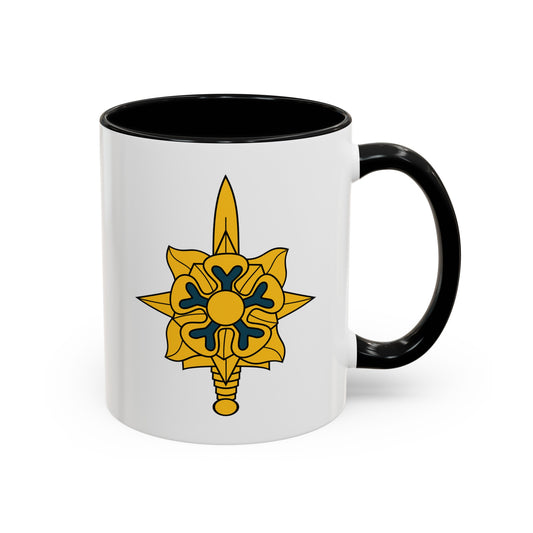 United States Army Intelligence Coffee Mug - Double Sided Black Accent White Ceramic 11oz by TheGlassyLass.com