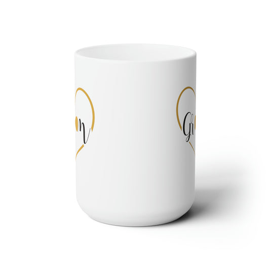 Groom Coffee Mug - Double Sided White Ceramic 15oz - by TheGlassyLass.com