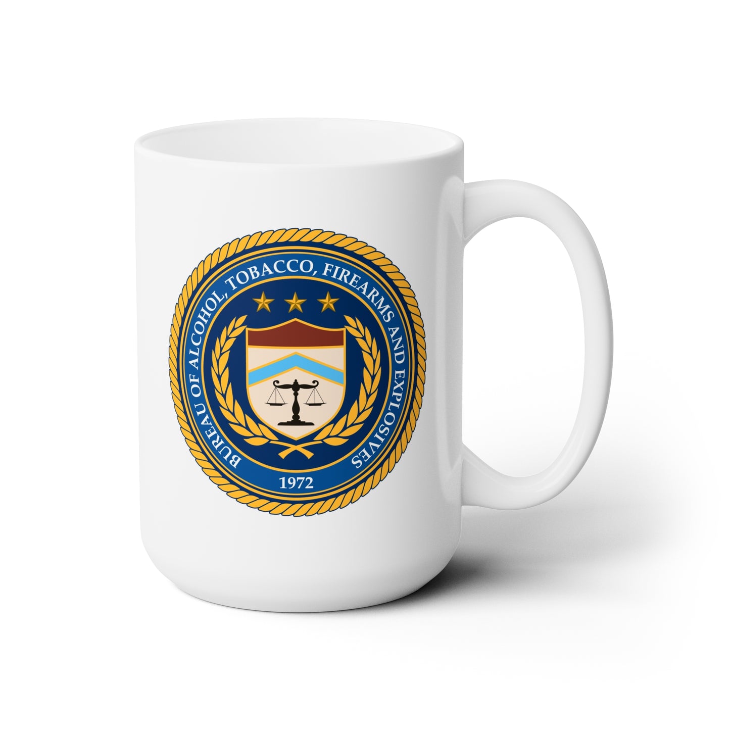 US ATF Seal Coffee Mug - Double Sided White Ceramic 15oz by TheGlassyLass.com