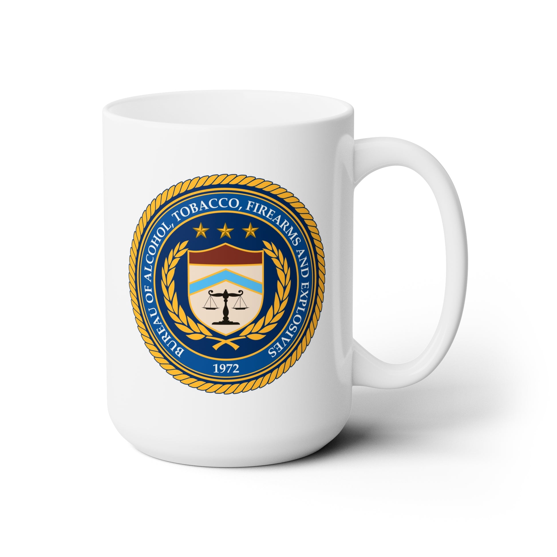 US ATF Seal Coffee Mug - Double Sided White Ceramic 15oz by TheGlassyLass.com