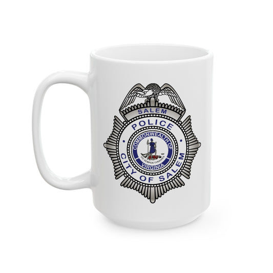 Salem Police Coffee Mug - Double Sided White Ceramic 15oz by TheGlassyLass.com