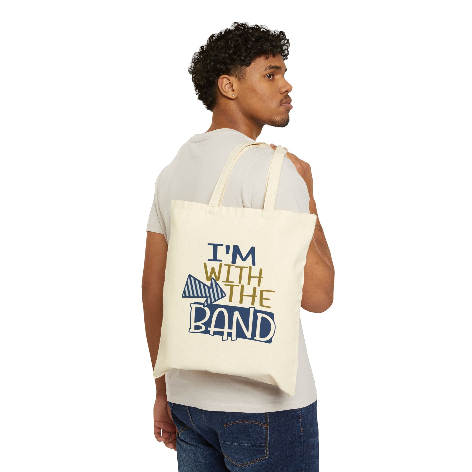 With The Band Logo Tote Bag - Heavyweight 100% Cotton Canvas by TheGlassyLass.com