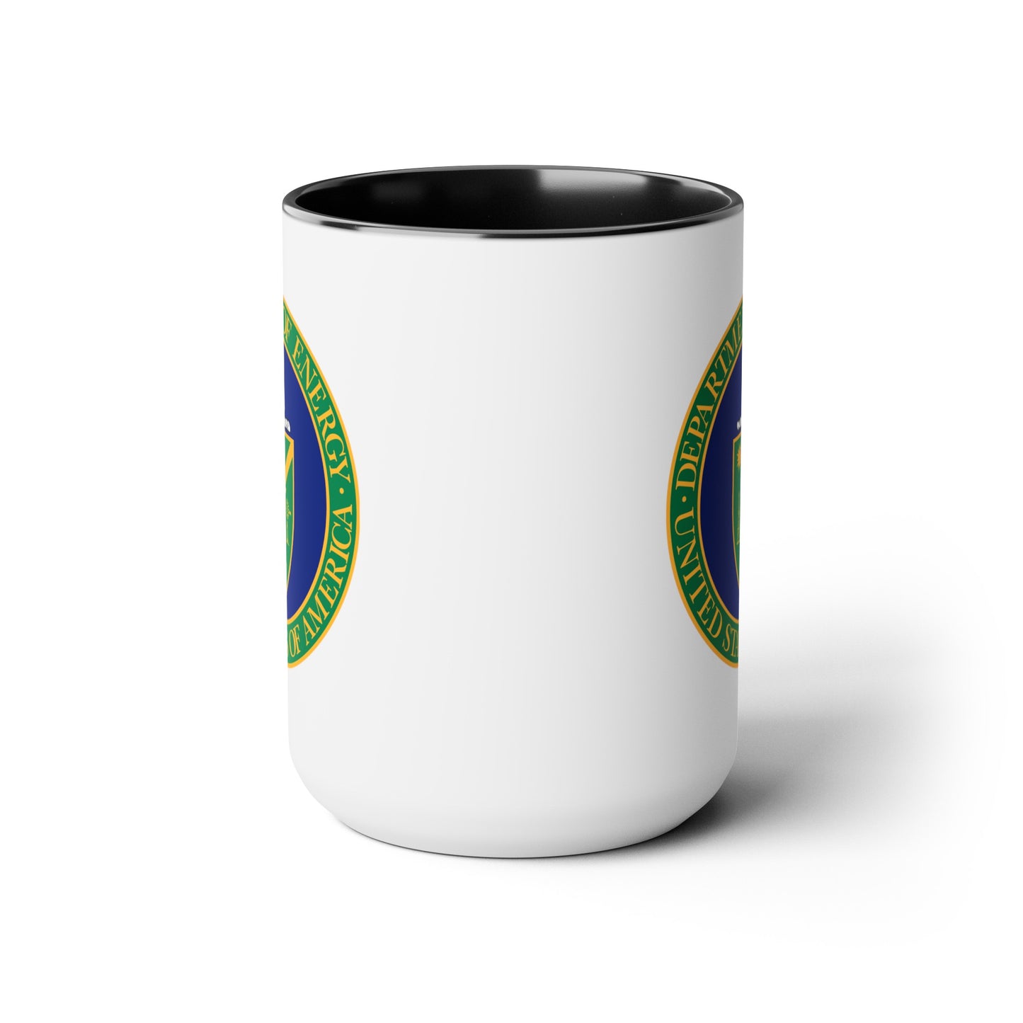 Department of Energy Coffee Mug - Double Sided Black Accent White Ceramic 15oz by TheGlassyLass.com