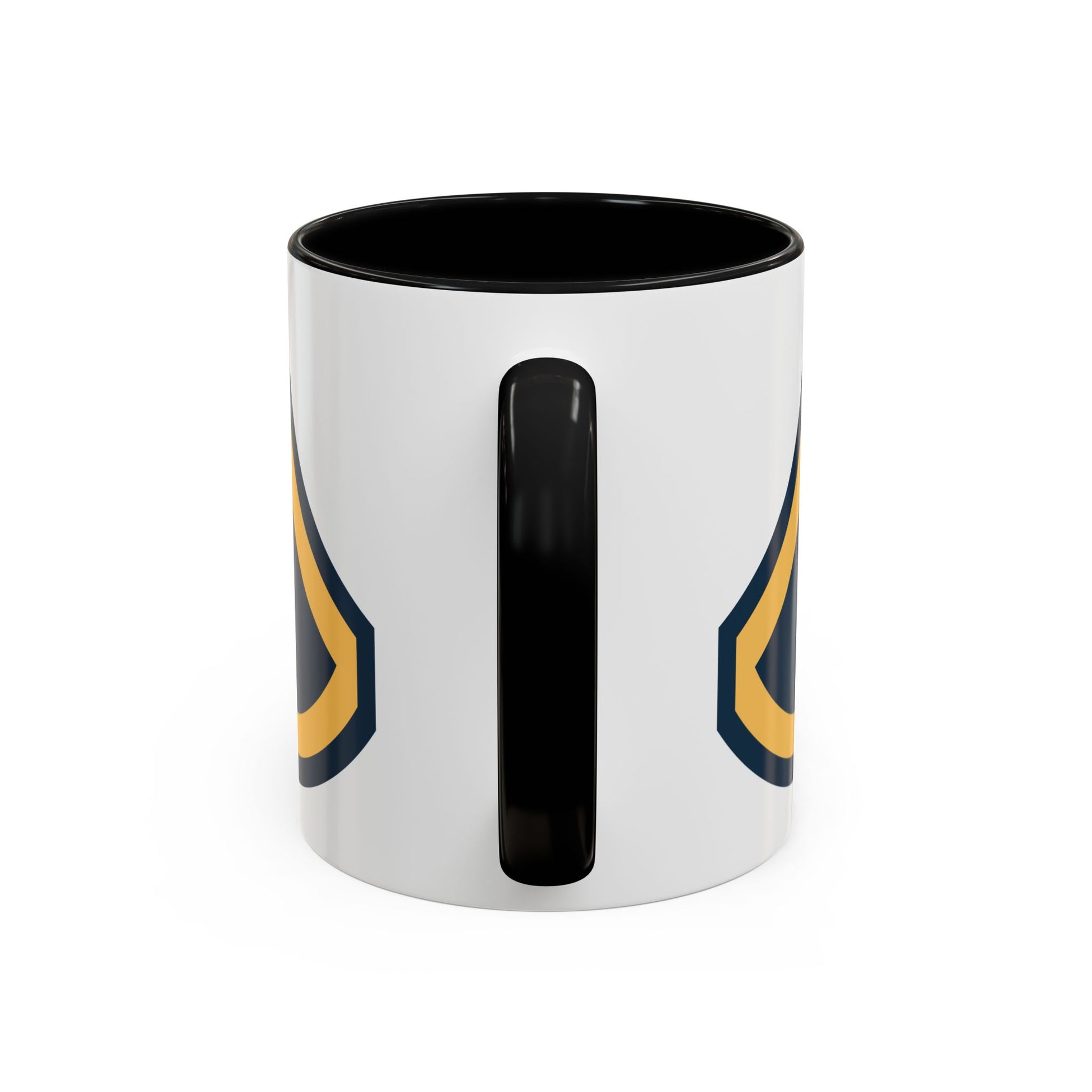 US Army Private First Class (E-3) Stripes Coffee Mug - Double Sided Print, Black Accent White Ceramic, 11oz by TheGlassyLass.com