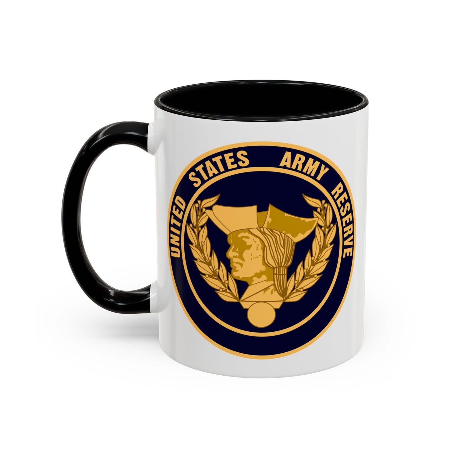 United States Army Reserve Seal - Double Sided Black Accent White Ceramic Coffee Mug 11oz by TheGlassyLass.com