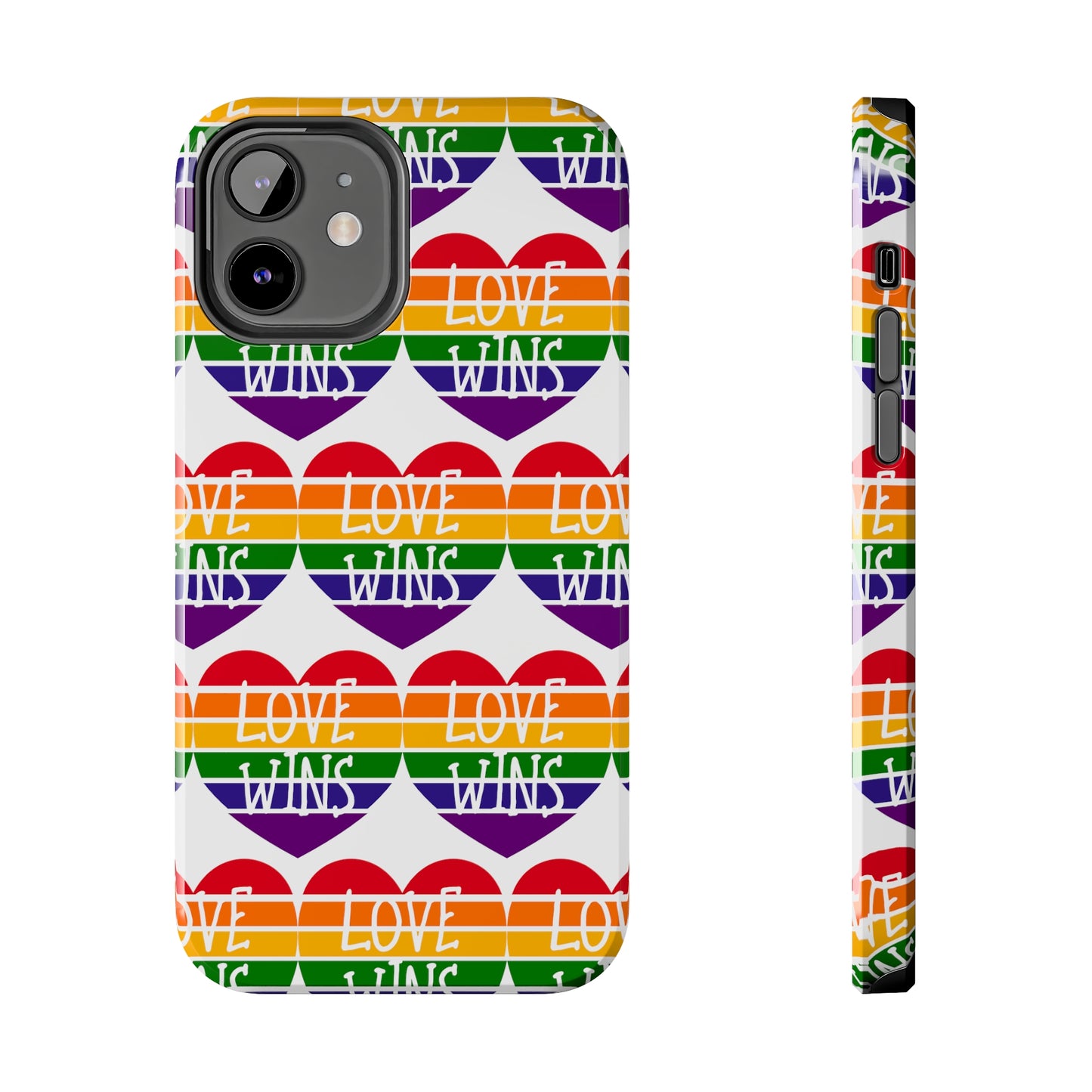 Rainbow Love Wins: iPhone Tough Case Design - Wireless Charging - Superior Protection - Original Designs by TheGlassyLass.com