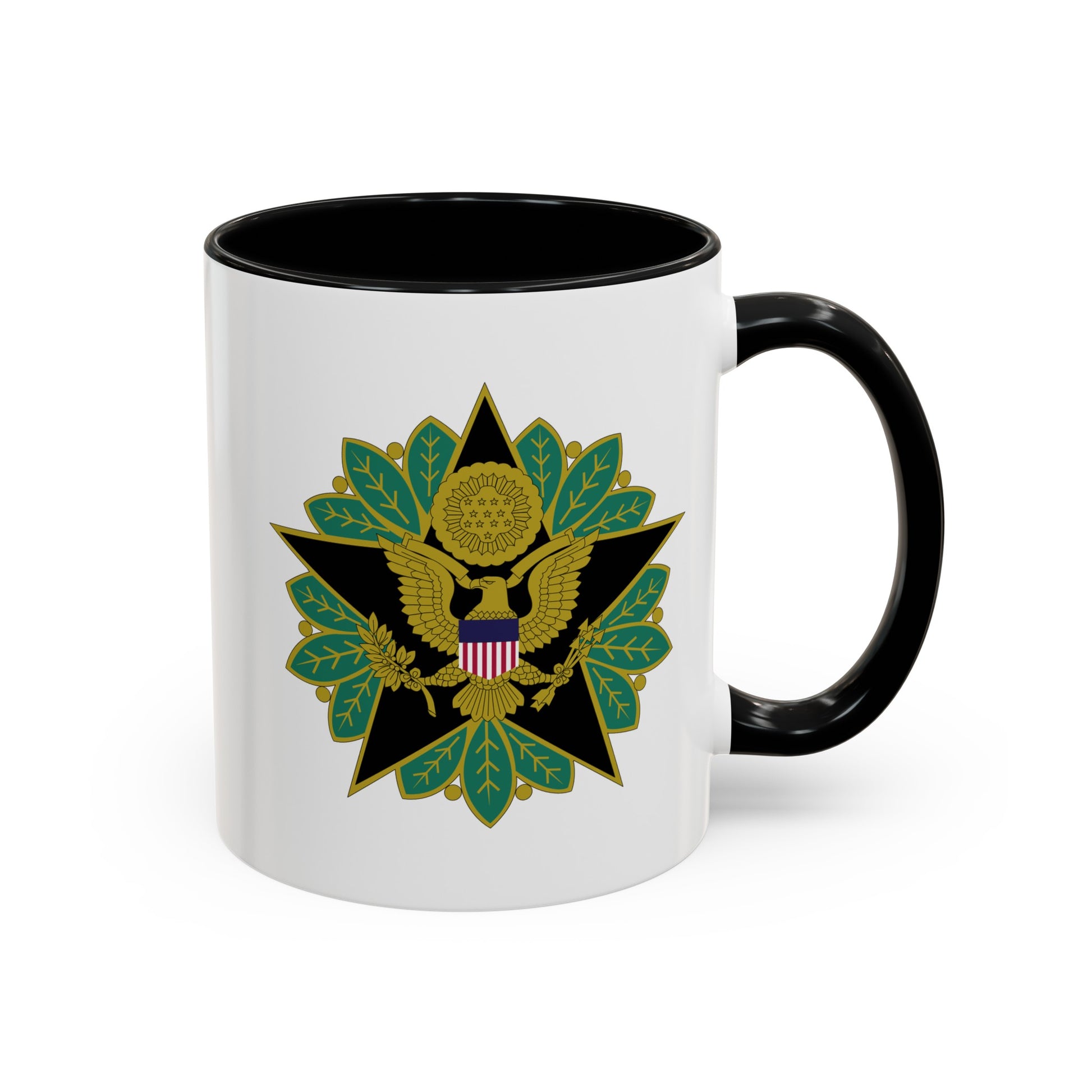 US Army General Staff - Double Sided Black Accent White Ceramic Coffee Mug 11oz by TheGlassyLass.com