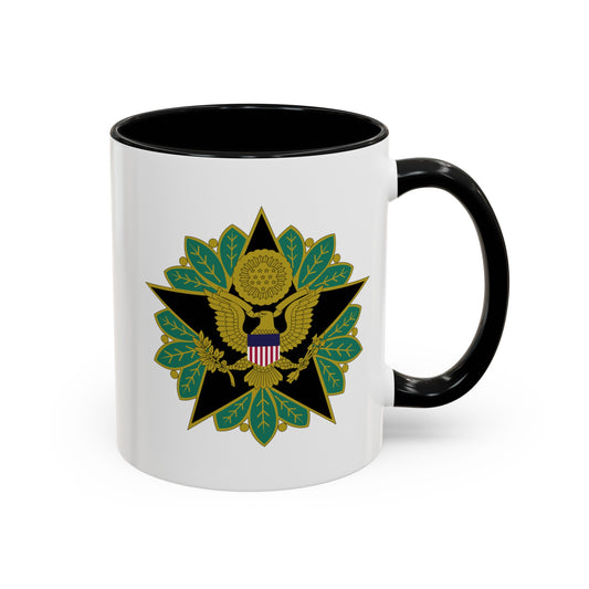 US Army General Staff - Double Sided Black Accent White Ceramic Coffee Mug 11oz by TheGlassyLass.com