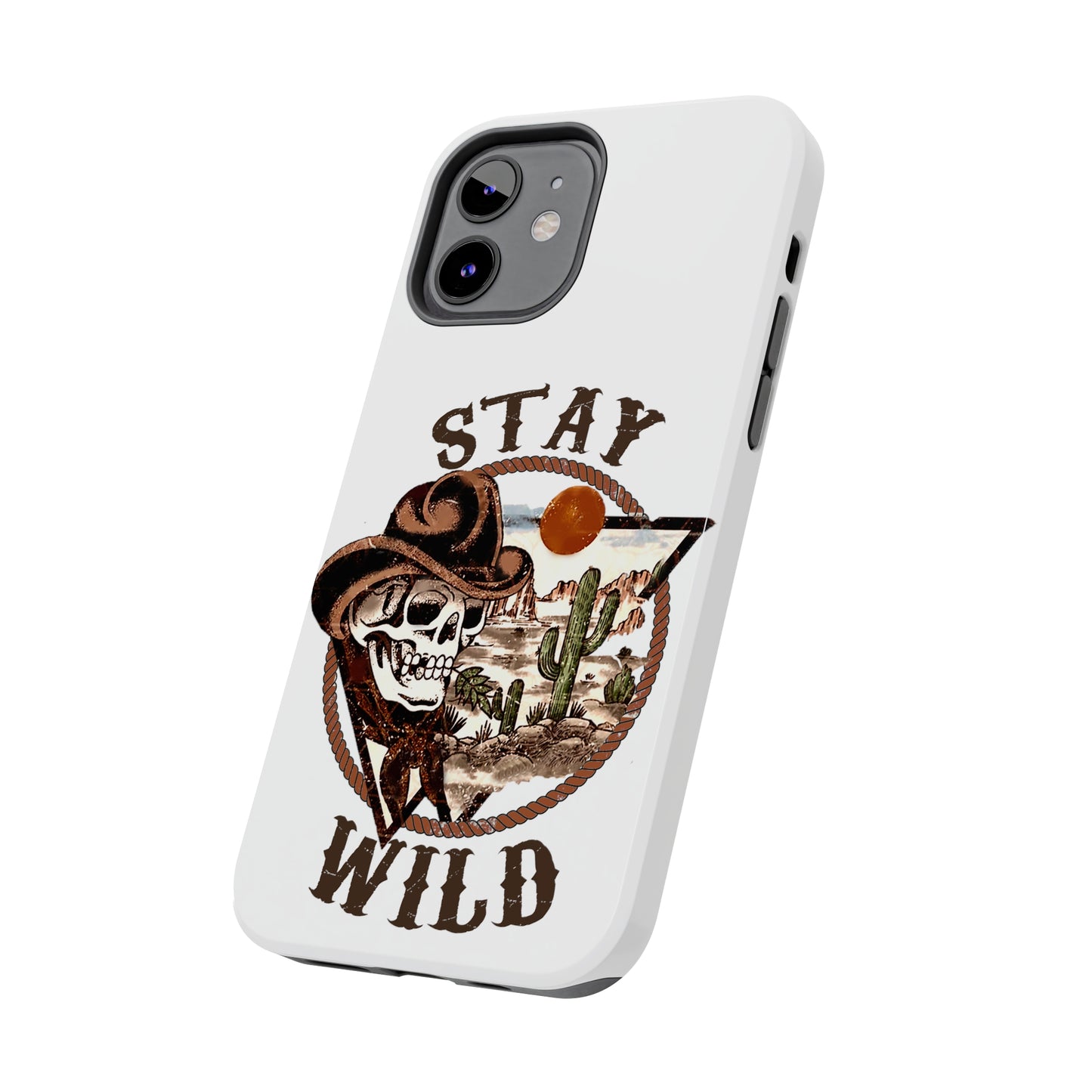 Stay Wild Cowboy Skull: iPhone Tough Case Design - Wireless Charging - Superior Protection - Original Designs by TheGlassyLass.com