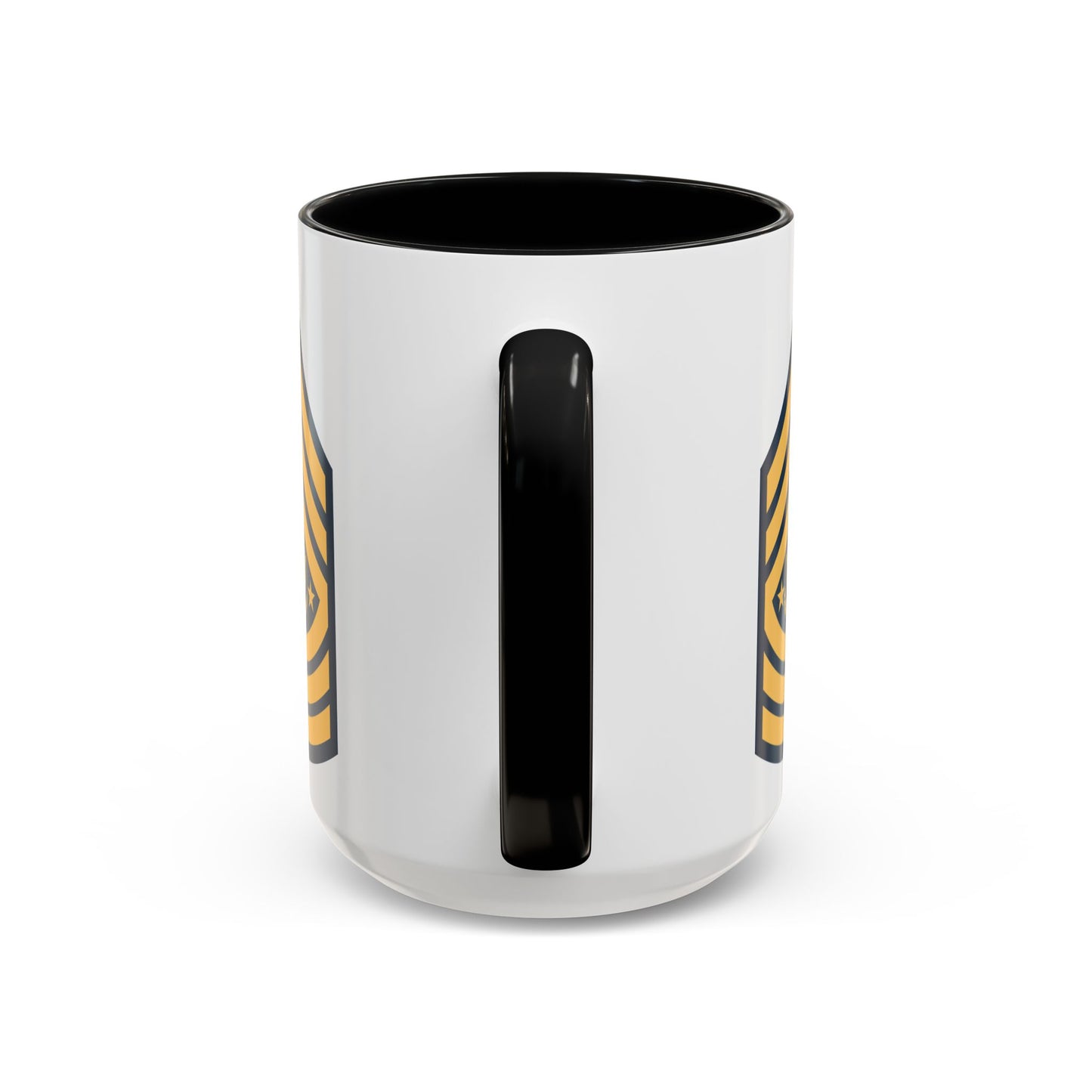 Sergeant Major of the Army (E-9S) Stripes Coffee Mug - Double Sided Print, Black Accent White Ceramic, 15oz by TheGlassyLass.com