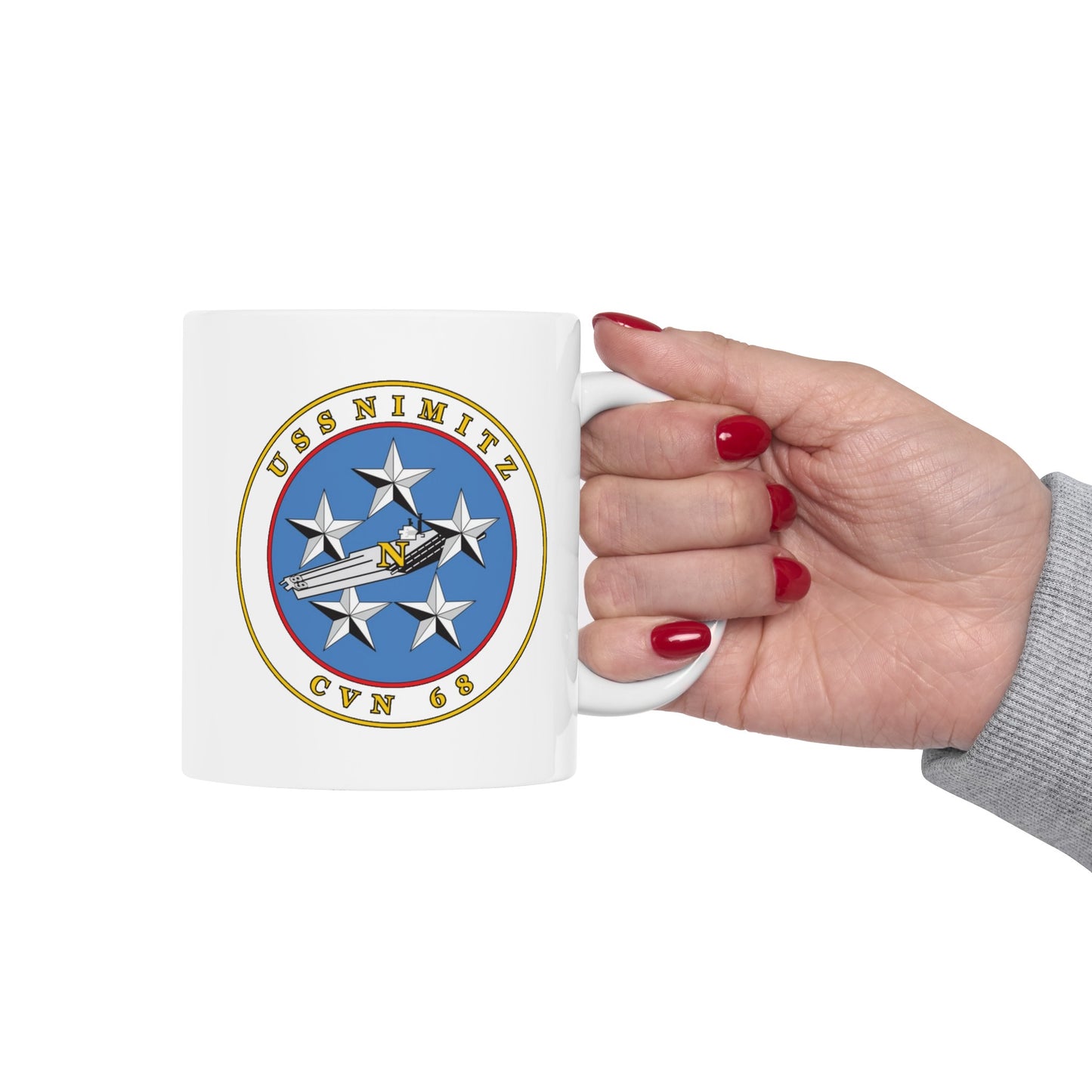 USS Nimitz Coffee Mug - Double Sided White Ceramic 11oz by TheGlassyLass.com
