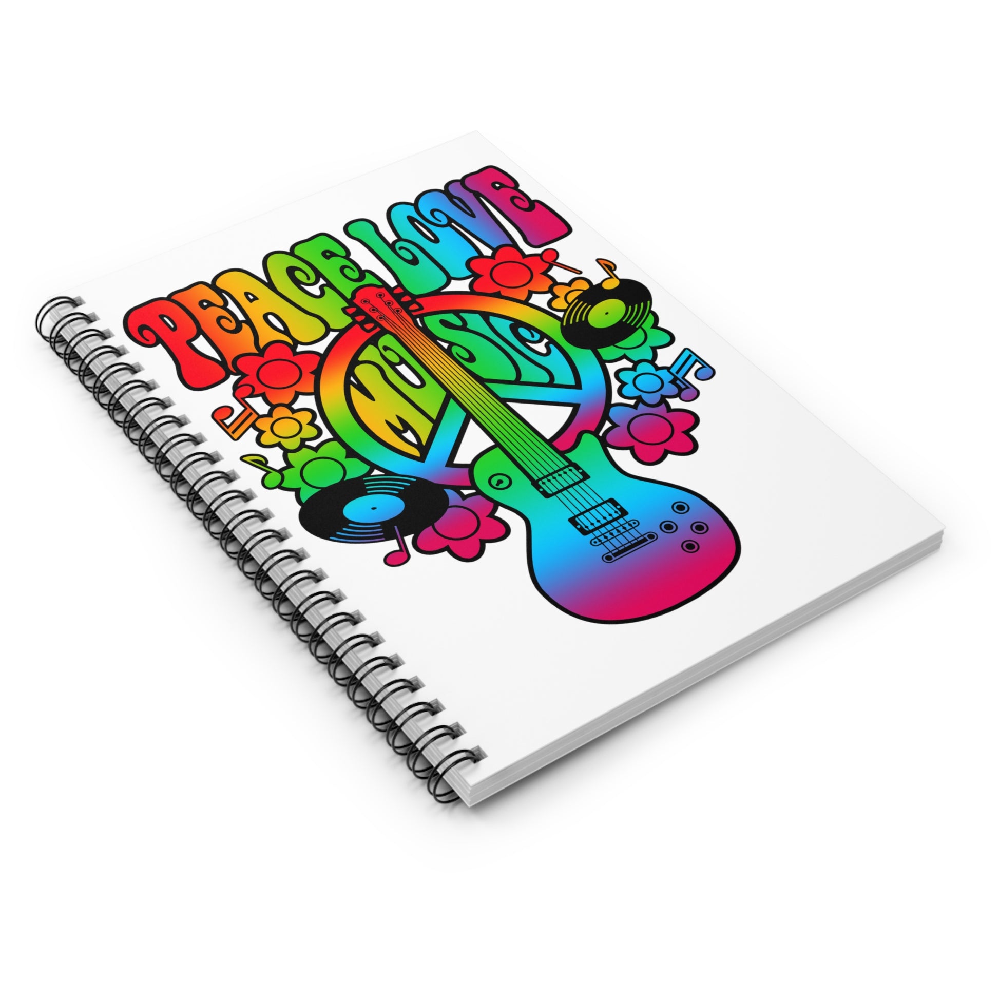 Peace - Love - Music: Spiral Notebook - Log Books - Journals - Diaries - and More Custom Printed by TheGlassyLass.com