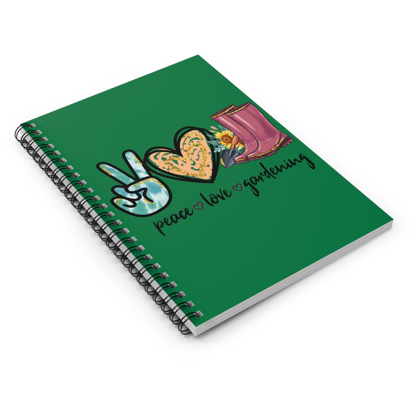Peace - Love - Gardening: Spiral Notebook - Log Books - Journals - Diaries - and More Custom Printed by TheGlassyLass.com