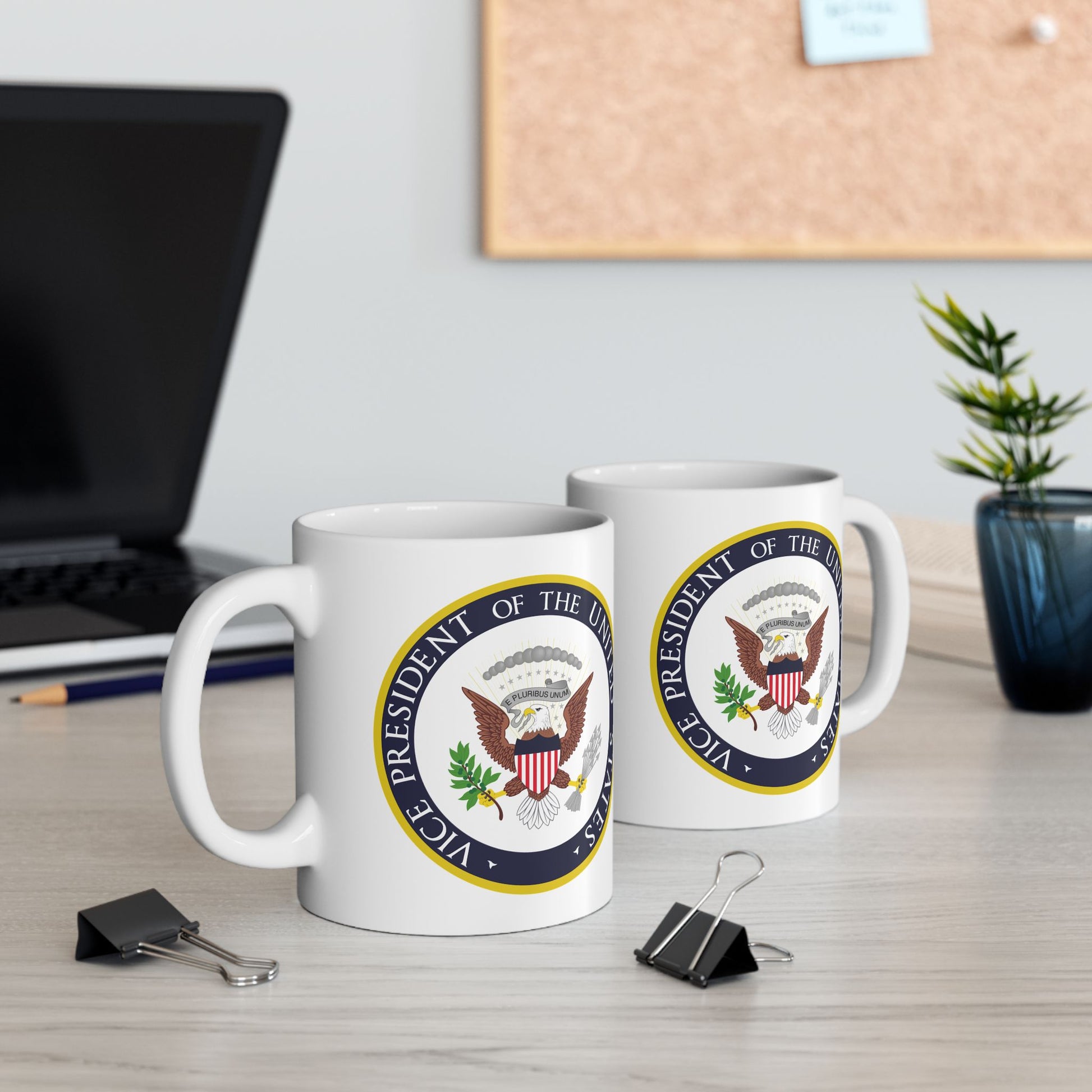 Vice President of the United States Seal Coffee Mug - Double Sided Print, White Ceramic, 11oz by TheGlassyLass.com